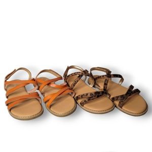 Cat & Jack Little Girls Size 12 Sandals Pair Set Of 2